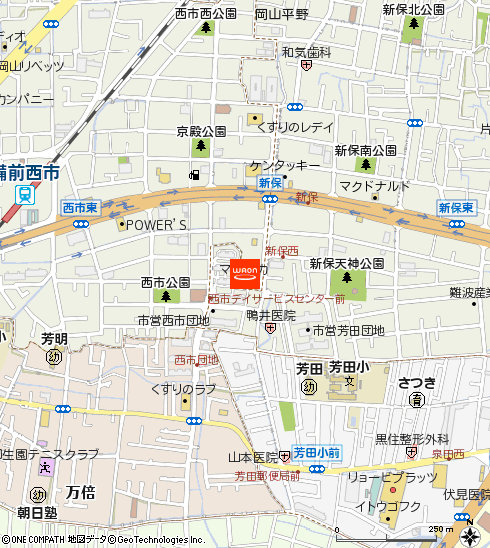 マルナカ芳田店付近の地図